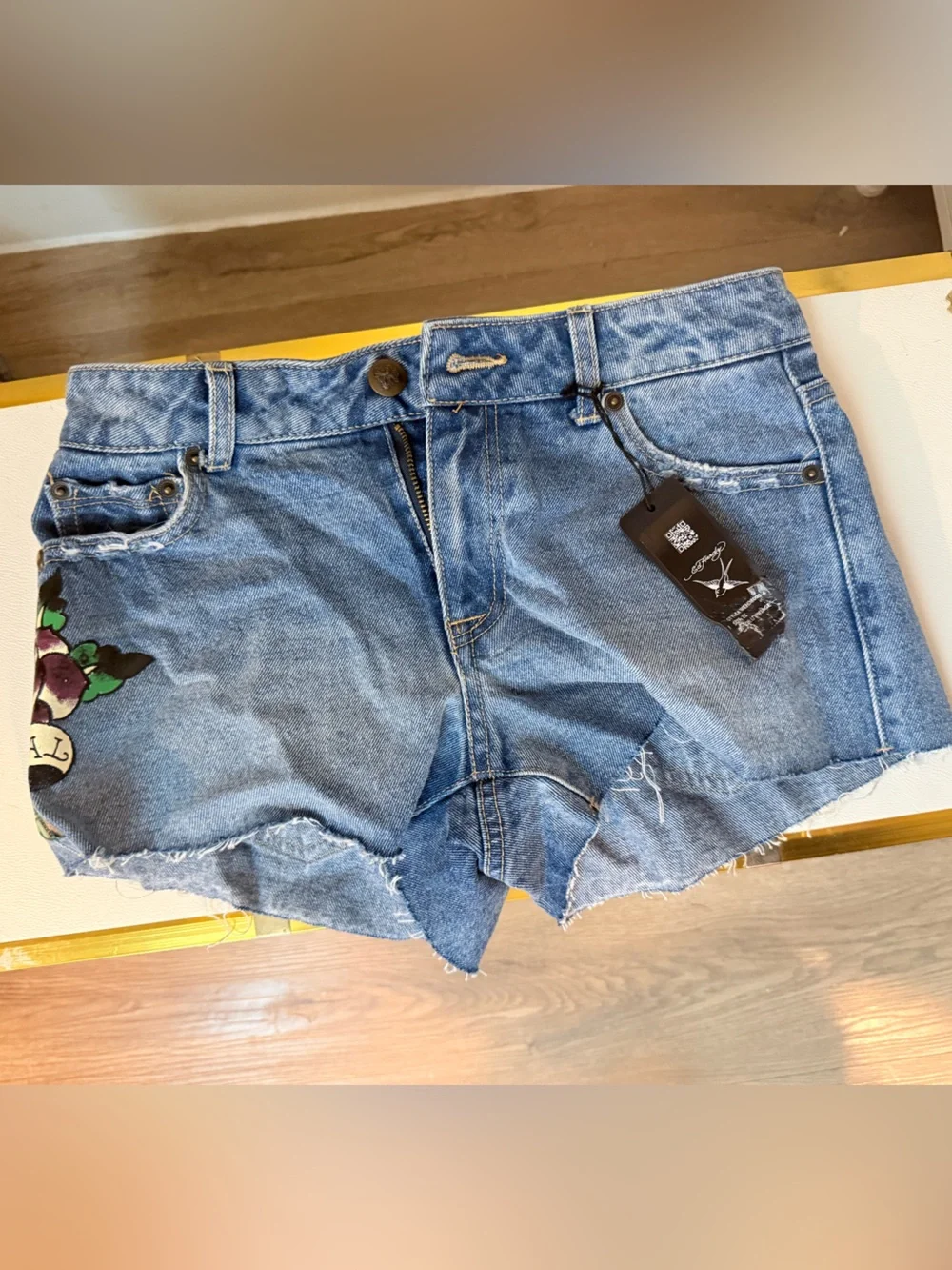 Ed Hardy Blue Denim Cutoff Shorts
